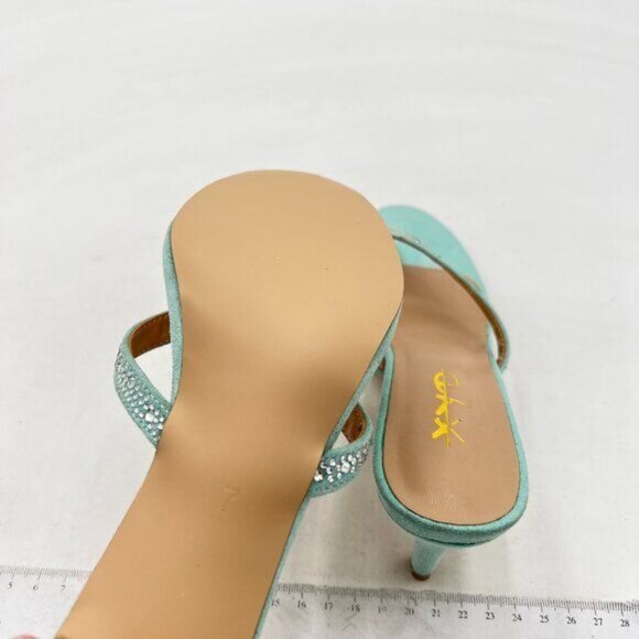 XYD Women Fashion Thong Mid Heel Sandals Casual Flip Flops Open Almond Toe Daily - Picture 5 of 7